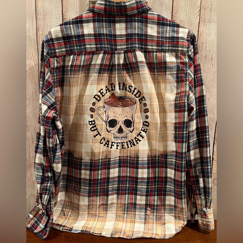 Dead Inside But Caffeinated Skeleton Distressed F… - image 1